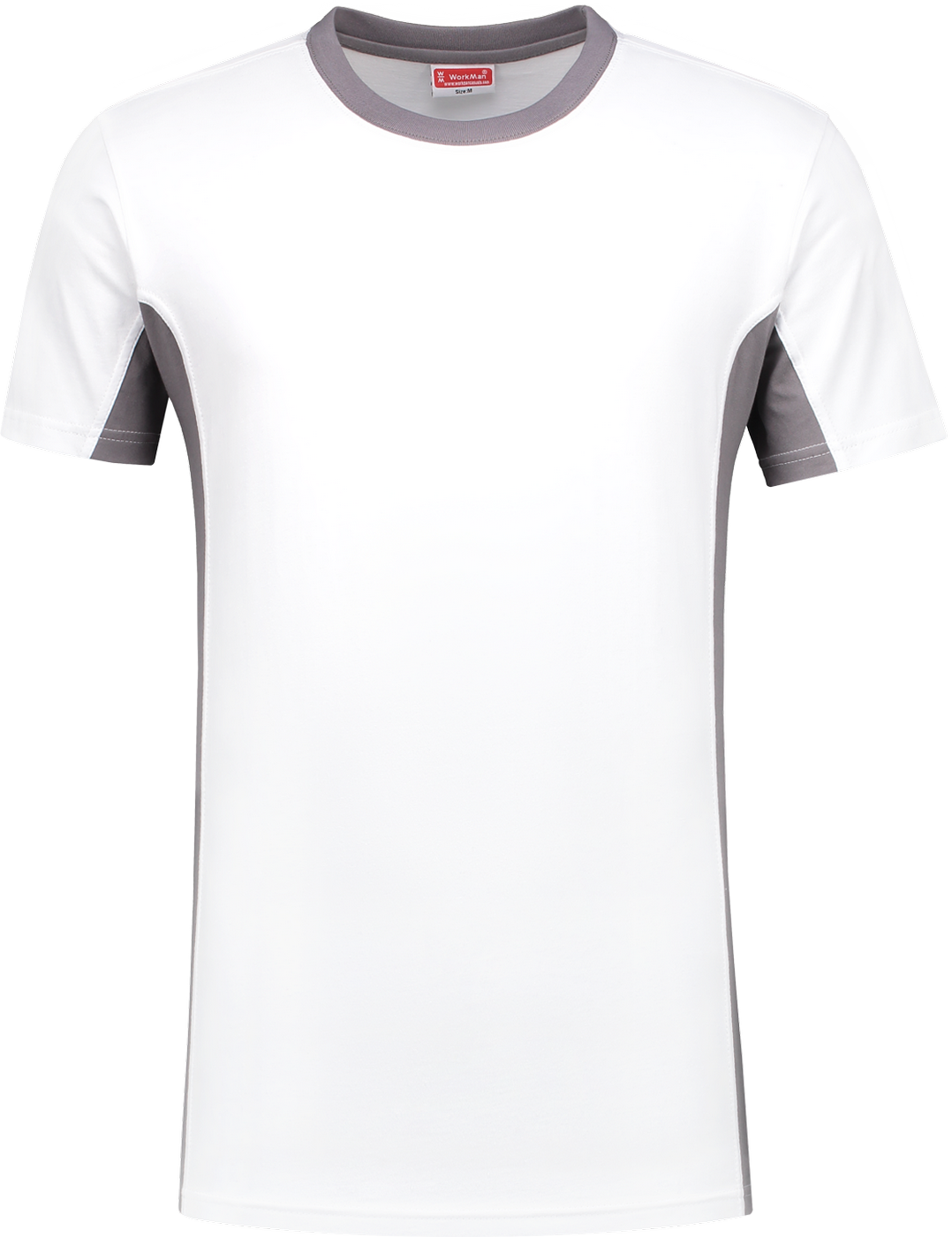 0408 T-Shirt Bi-Colour Wit / Grijs